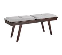Beliani Upholstered Bench Exton Fabric Dark Brown/ Grey
