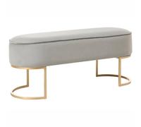 Beliani Upholstered Bench Milry Velvet Light Grey