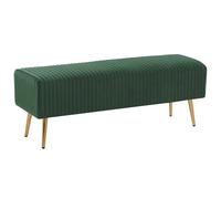 Beliani Upholstered Bench Paterson Velvet Emerald Green
