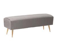 Beliani Upholstered Bench Paterson Velvet Light Grey