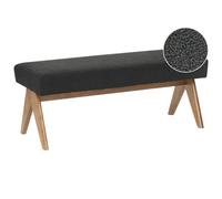 Beliani Upholstered Bench Tamre Boucle Black/ Dark Brown