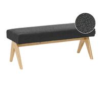 Beliani Upholstered Bench Tamre Boucle Black/ Light Brown