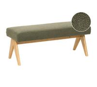 Upholstered Bench TAMRE Boucle Green/ Light Brown