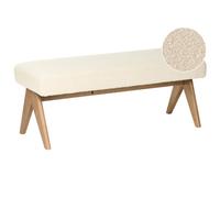 Beliani Upholstered Bench Tamre Boucle Off-White/ Dark Brown