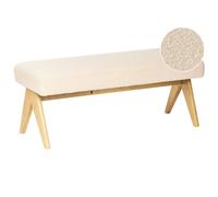 Beliani Upholstered Bench Tamre Boucle Off-White/ Light Brown