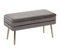 Beliani Upholstered Storage Bench Durham Velvet Grey
