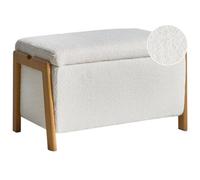 Beliani Upholstered Storage Bench Edland Boucle White