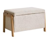 Beliani Upholstered Storage Bench Edland Fabric Beige