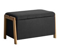 Beliani Upholstered Storage Bench Edland Fabric Black