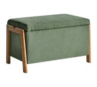 Beliani Upholstered Storage Bench Edland Fabric Green