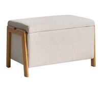 Beliani Upholstered Storage Bench Edland Fabric Light Beige