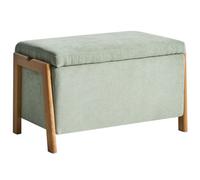 Beliani Upholstered Storage Bench Edland Fabric Light Green