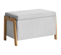 Beliani Upholstered Storage Bench Edland Fabric Light Grey