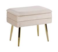 Beliani Upholstered Storage Bench Odessa Velvet Beige