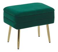 Beliani Upholstered Storage Bench Odessa Velvet Dark Green