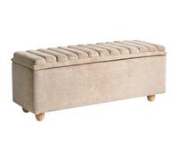 Beliani Upholstered Storage Bench Salida Fabric Beige