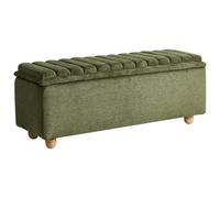 Beliani Upholstered Storage Bench Salida Fabric Green