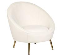 Beliani Velvet Accent Chair White Langa