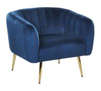 Beliani Velvet Armchair Blue Laconia