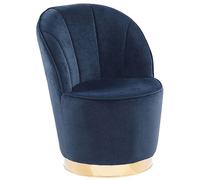 Beliani Velvet Armchair Dark Blue Alby