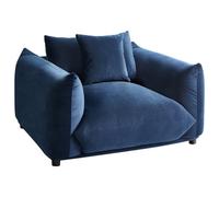Beliani Velvet Armchair Dark Blue Luvos