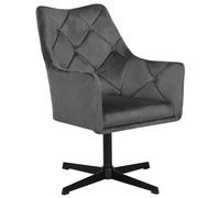 Beliani Velvet Armchair Dark Grey Vaksala
