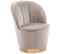 Beliani Armchair Alby Velvet Beige, Brown