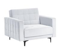 Beliani Armchair ABERDEEN Velvet Light Grey, Grey