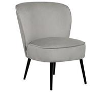 Beliani Velvet Armchair Light Grey Voss