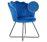 Beliani Velvet Armchair Navy Blue Lovelock