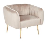Beliani Velvet Armchair Taupe Laconia
