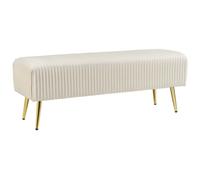 Beliani Velvet Bedroom Bench Cream Paterson, White