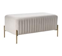 Beliani Velvet Bench With Metal Legs Off-White Utah