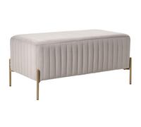 Beliani Velvet Bench With Metal Legs Taupe Utah