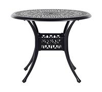Beliani Vintage Garden Outdoor Dining Table Black Aluminium Round ø 90 cm Ancona