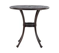 Beliani Vintage Outdoor Dining Table Brown Aluminium Round ø 65 cm Bovino