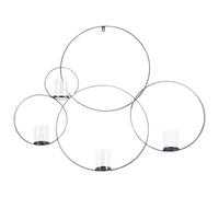 Beliani Wall Candle Holder BURU Metal 80 cm Black, Black