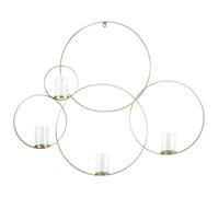 Beliani Wall Candle Holder Buru Metal 80 Cm Gold