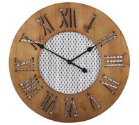 Beliani Wall Clock Cuilco Fir Wood Brown