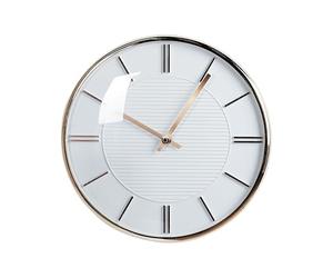 Beliani Wall Clock Hanging Decor ø 34cm Glam Design Plastic without Numbers White Daroca