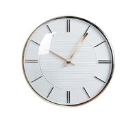 Beliani Wall Clock White Synthetic Material Hanging Decor 34cm Glam Design | Painted, Does Not Require Assembly, 34 x 34 cm