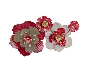 Beliani Wall Decor Flower Scandium Metal 45 Cm Red