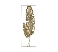 Beliani Wall Decor Leaf Gold Iron Rectangular Modern Contemporary | Metal, Metallic, Does Not Require Assembly, 31 x 90 cm