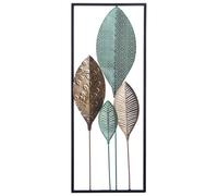 Beliani Wall Decor Leaf Platinum Metal 75 Cm Multicolour