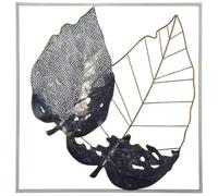 Beliani Wall Decor Leaf Rhenium Metal 50 Cm Multicolour