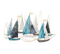 Beliani Wall Decor Ship Bohrium Metal 50 Cm Blue
