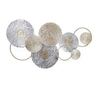 Beliani Wall Decor Silver Iron Irregular Modern Decorative Art Deco Accent | Metal, Hand-Painted, Handmade, Does Not Require Assembly, 110 x 60 cm