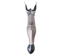 Beliani Wall Decor Zebra Gboko Mango Wood 80 Cm Black/ White
