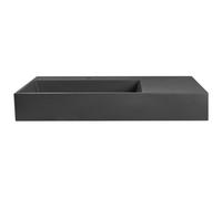 Beliani Wall Hung Basin Cusco Black 900 X 480 mm Mineral Cast