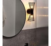 Beliani Wall Lamp Black Iron Led Hourglass Wire Modern, W15 X D17 X H41Cm